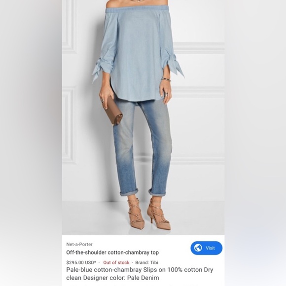 BNWOT Tibi Off-the-Shoulder Cotton Poplin Tunic - Picture 8 of 8